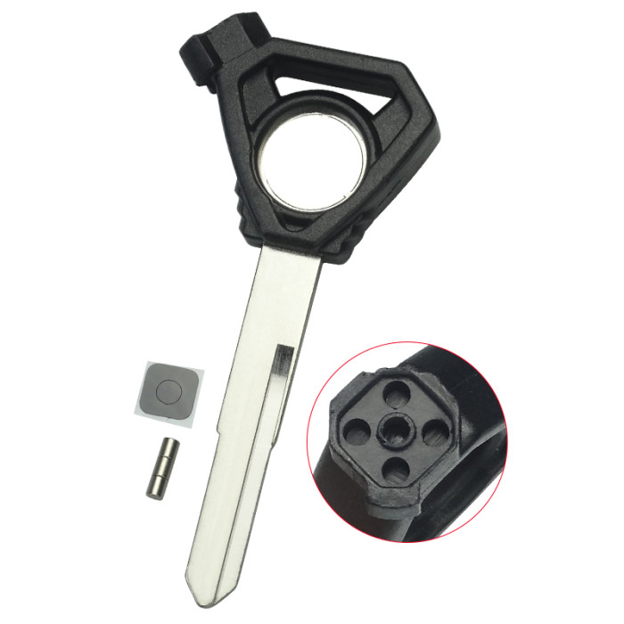 For yamaha motorcycle transponder key blank with left blade,with unremovable printed badge