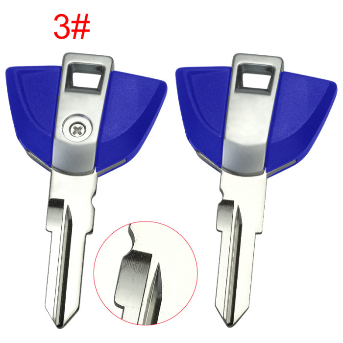 For BMW  Motrocycle key blank with badge with right blade ，pls choose color