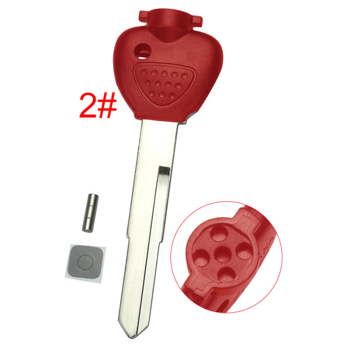For Yamaha motorcycle transponder key blank with left blade with badge， pls choose color