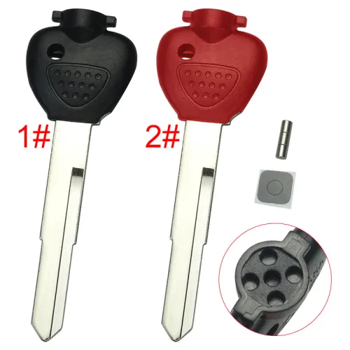 For Yamaha motorcycle transponder key blank with left blade with badge， pls choose color