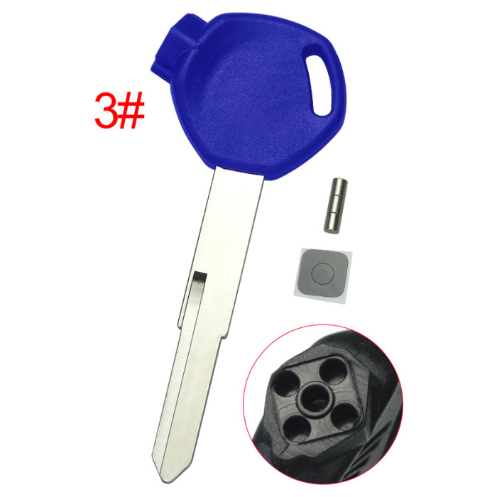 Honda-Motor  bike key blank， with right blade with printed badge, pls choose the color