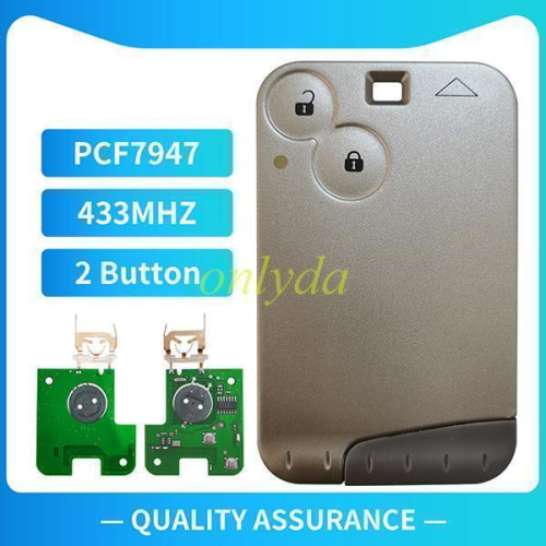 85% new original Renault Laguna &Velsatis & Espace Renault:Laguna II 2 button card pcf7947-434mhz key profile:Renault Smart