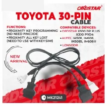 OBDSTAR toyota-30 BCM cable forX300 DP PLUS/X300 PRO4/X300 DP Key Master