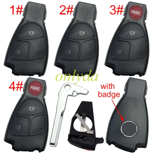 For Benz remote key blank with logo with blade , pls choose the button