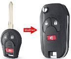 Nissan 3 button  modify remote key shell with logo