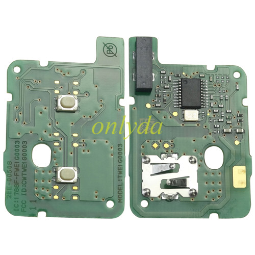 Original Renault Dacia 2 button remote key with PCF7961M(HITAG AES) 4A chip，434mhz FSK