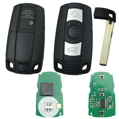 For BMW CAS3 3 button KEYLESS remote key for bmw 1、3、5、6、X5，X6，Z4 series with PCF7945/7953 chip  Hitag2+EE 868MHZ