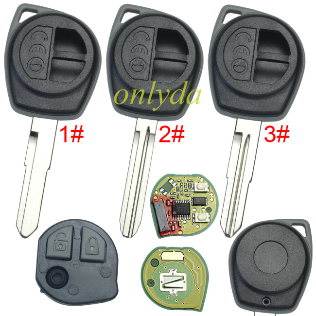 For  original Suzuki 2 button remote key 433.92MHZ  chip Hitag2 Model No:T68L0, original PCB+aftermarket key shell