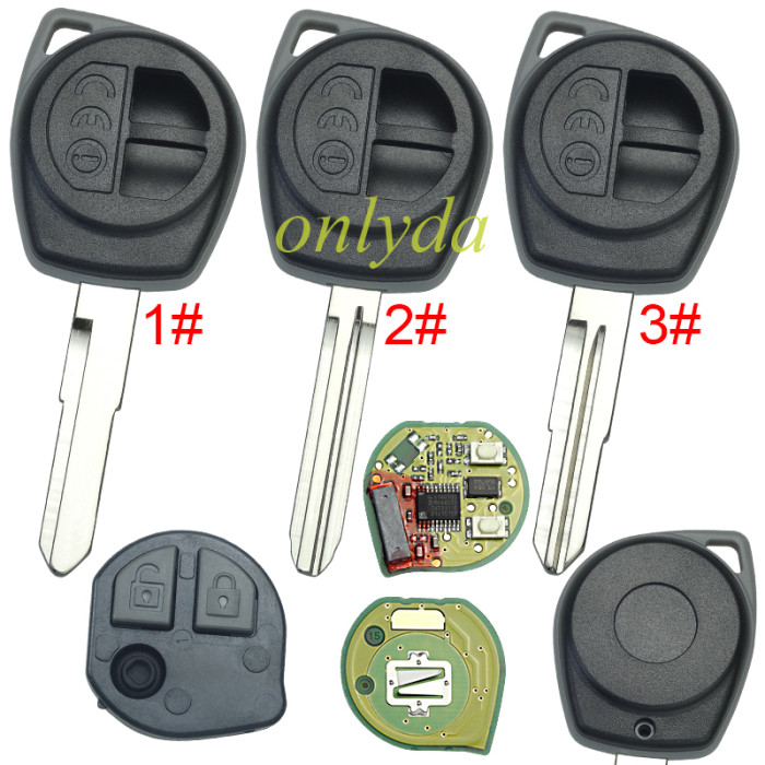 For  original Suzuki 2 button remote key 433.92MHZ  chip Hitag2 Model No:T68L0, original PCB+aftermarket key shell