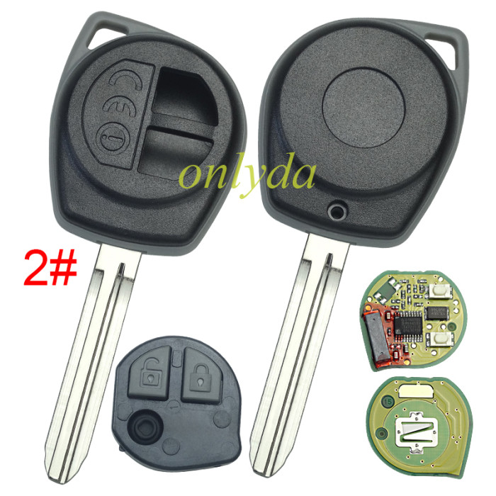 For  original Suzuki 2 button remote key 433.92MHZ  chip Hitag2 Model No:T68L0, original PCB+aftermarket key shell