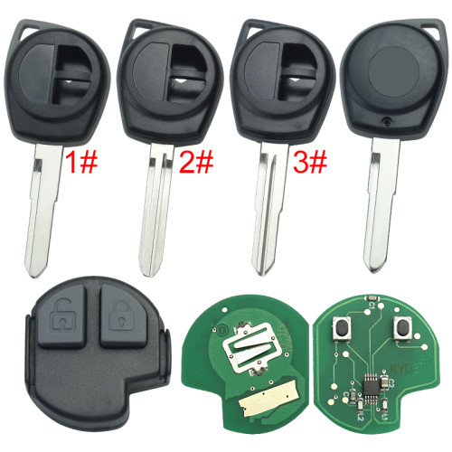 For Suzuki SX4 2 Button remote key with 315mhz /433 with 7936 chip FSK KYDZ， pls choose frequency and model