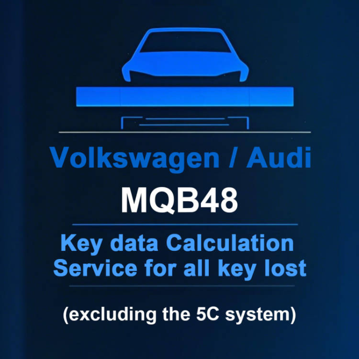 Volkswagen / Audi MQB48 Key data Calculation Service for all key lost (excluding the 5c system)