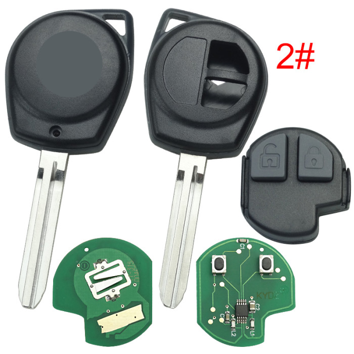 For Suzuki SX4 2 Button remote key with 315mhz /433 with 7936 chip FSK KYDZ， pls choose frequency and model