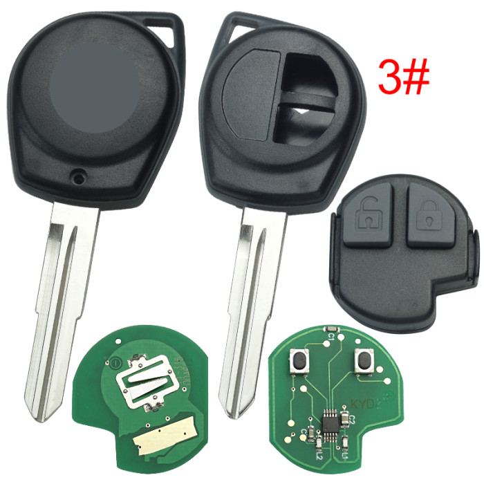 For Suzuki SX4 2 Button remote key with 315mhz /433 with 7936 chip FSK KYDZ， pls choose frequency and model