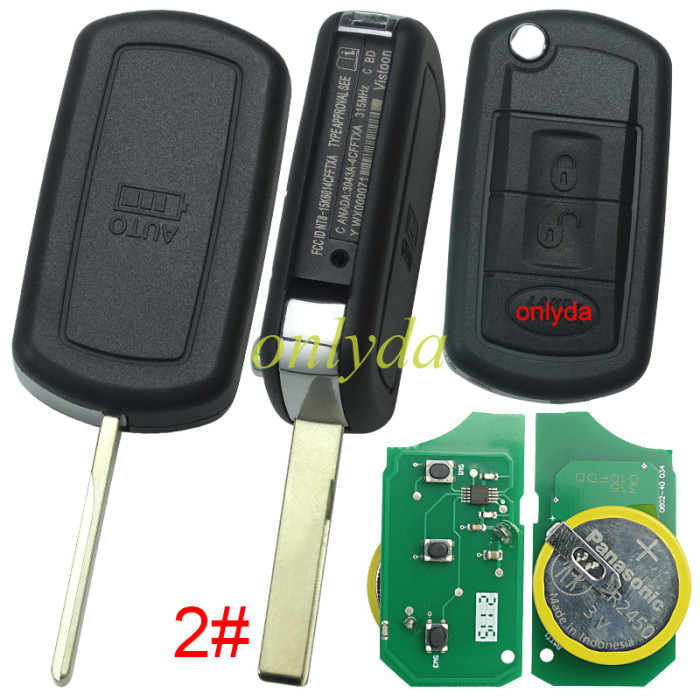 For  Range Rover 3 button remote key with 315mhz/434mhz