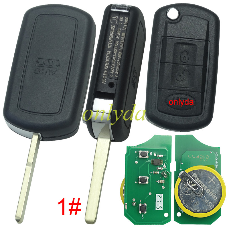 For Range Rover 3 button remote key with 315mhz/434mhz