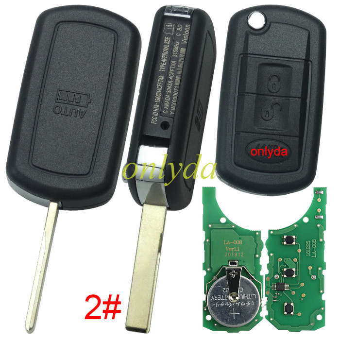 For Range Rover 3 button remote key with 315/434mhz PCF7936 (HITAG2) chip