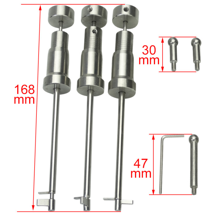 Three-piece set of flagpole tools commonly used in safes