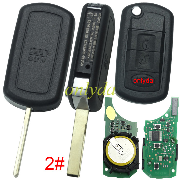 For Landrove 3 button remote key with 315mhz/434mhz  used for discovery III  with PCF7941 chip