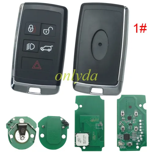 For KYDZ Brand Landrover  smart freelander  4+1 button remote with 315MHZ/434MHZ with  HITAG-PRO(ID49) chip aftermarket 2017-2020 years                           JLR:JK52-15K601-BG(JK52-15K601-XX)  LERA:5AVC13F0