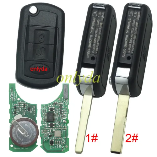 For Landrove 3 button remote key with 434mhz used for Discovery III with  with PCF7941 chip Original PCB with aftermarket shell