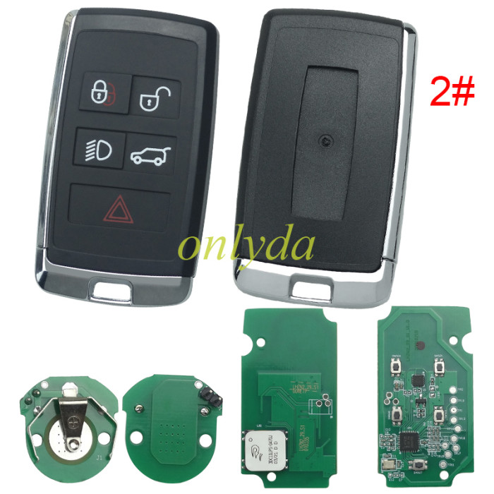 For KYDZ Brand Landrover  smart freelander  4+1 button remote with 315MHZ/434MHZ with  HITAG-PRO(ID49) chip aftermarket 2017-2020 years                           JLR:JK52-15K601-BG(JK52-15K601-XX)  LERA:5AVC13F0