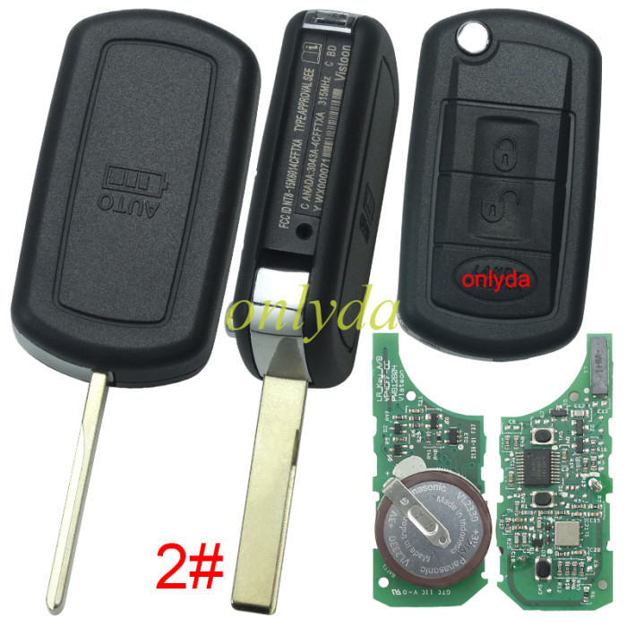 For Landrove 3 button remote key with 434mhz used for Discovery III with  with PCF7941 chip Original PCB with aftermarket shell