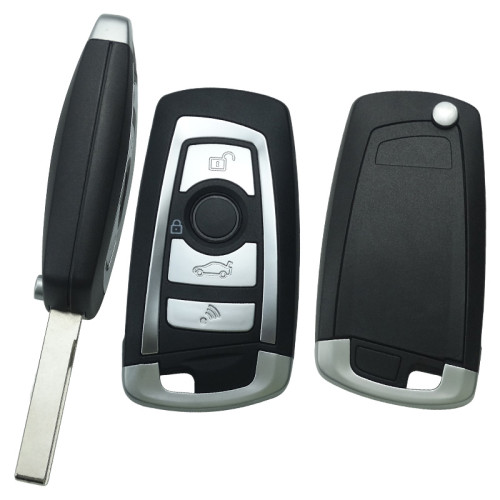 For BMW ews system modified  4 button flip  key blank with HU92 blade