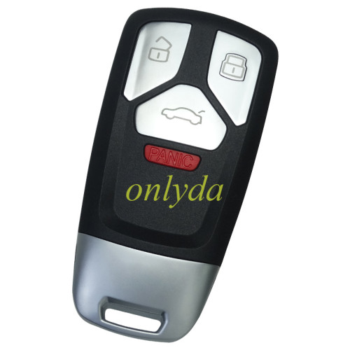 For Audi 3+1 button remote key blank with blade with badge