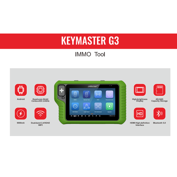 Green Version 2025 OBDSTAR X300 Keymaster G3 Key Programmer with Built-in CAN FD DoIP Support Car/ HD/ E-Car/ Motorcycles/ Jet Ski Get Free Key Sim and Motor Adapters