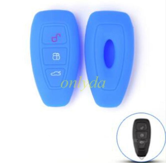 For Ford 2+1 button remtoe  key silicon case (Blue)