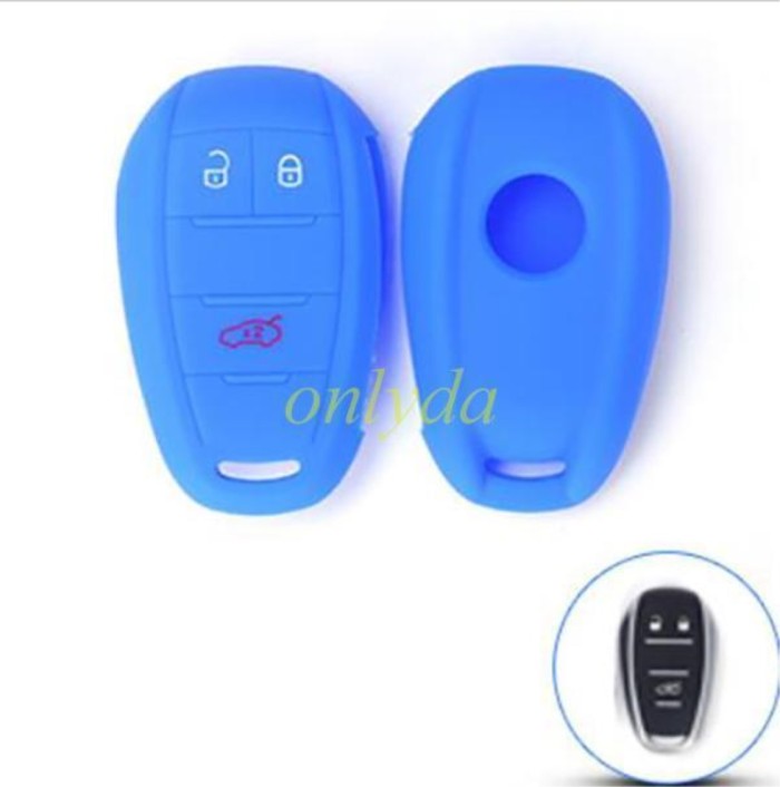 Alfa 3 button silicon key case  （Blue）