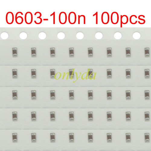 The capacitance  0603-100n 100pcs