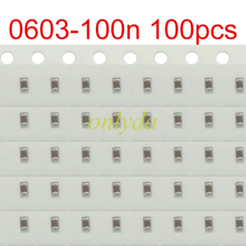 The capacitance  0603-100n 100pcs