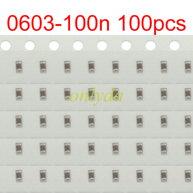 The capacitance  0603-100n 100pcs