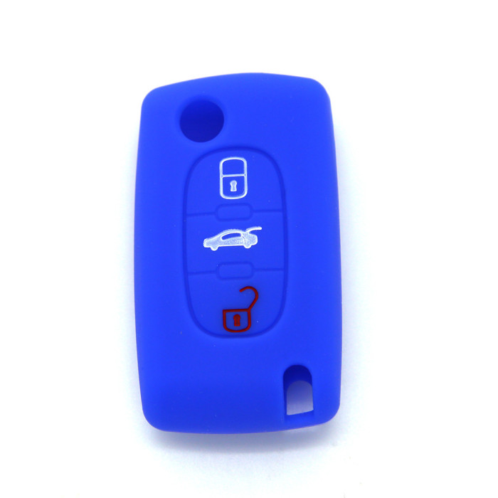 Peugeot 3 button silicon case (Black,Blue ,Red. Please choose the color)
