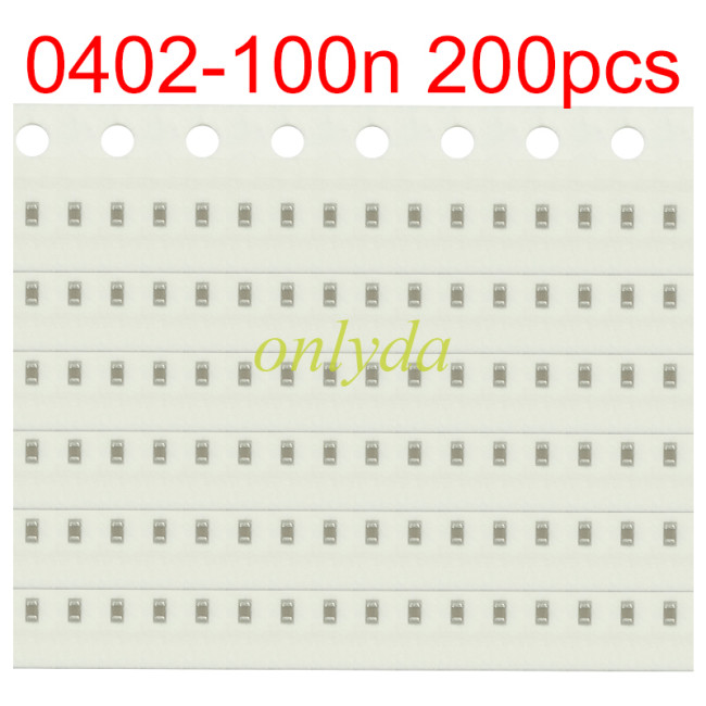 The capacitance 0402-100n  200pcs
