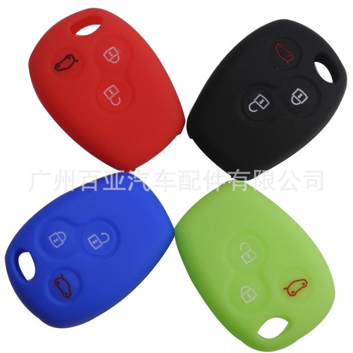 Renault 3 button silicon case with logo place (Black,Blue ,Red. Please choose the color) with logo type