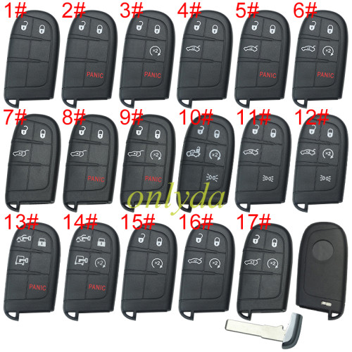 For Fiat  remtoe key blank with logo , pls choose button
