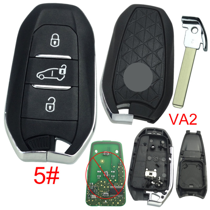 For Citroen remote key shell with DS badge, blade VA2. Pls choose the button type