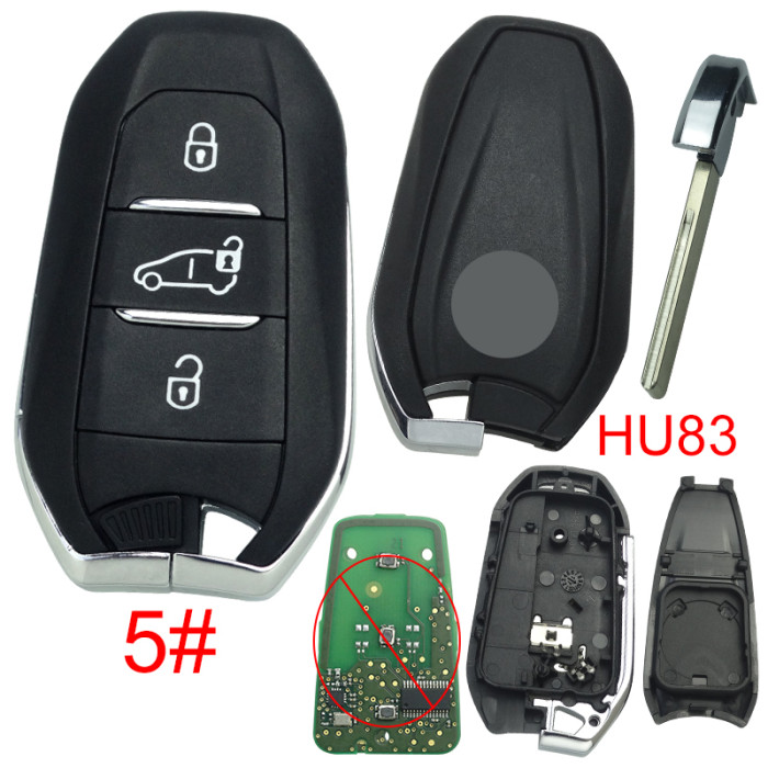 For Citroen remote key shell with badge, blade HU83. Pls choose the button type