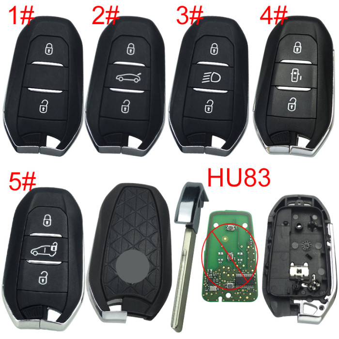 For Citroen remote key shell with DS badge, blade HU83. Pls choose the button type