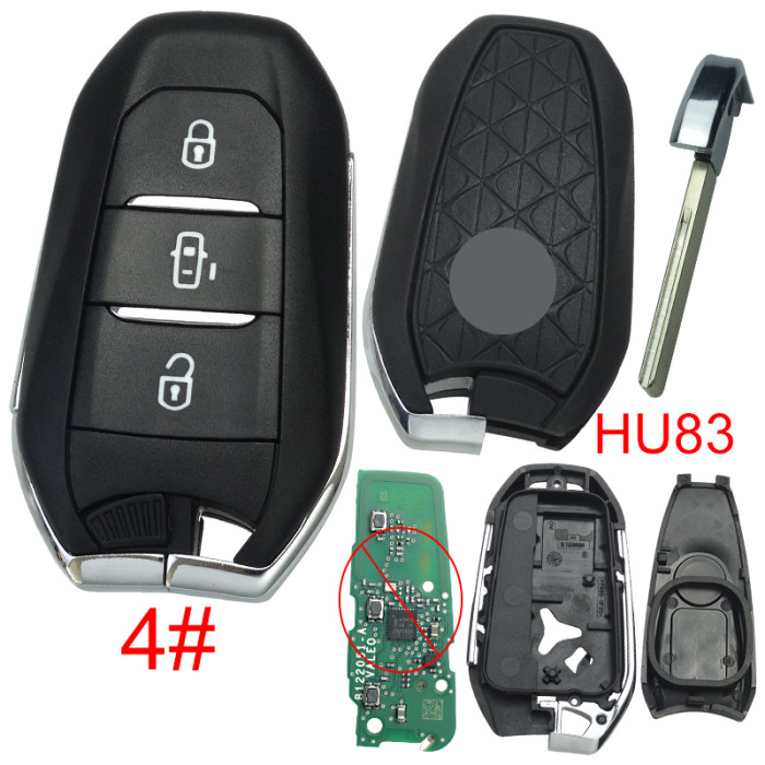 For Citroen DS remote key shell with badge, blade HU83. Pls choose the button type