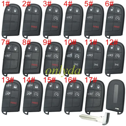 For Chrysler  remote key shell with blade CY24 ,the key pad can't remove ，with logo place, pls choose button