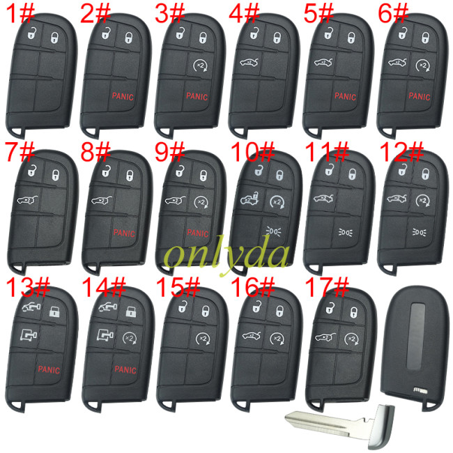 For Chrysler  remote key shell with blade CY24 ,the key pad can't remove ，with logo place, pls choose button