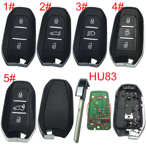 For Peugeot remote key shell without badge, blade HU83. Pls choose the button type