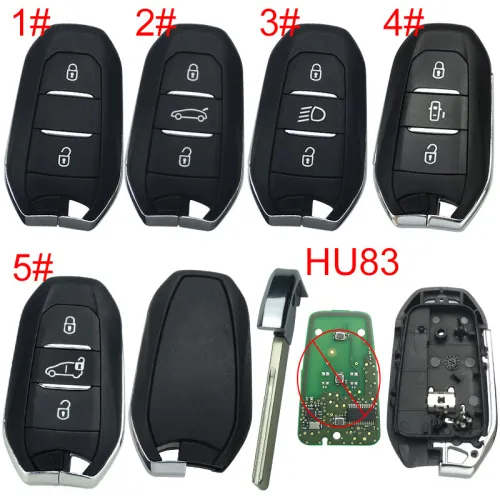 For Peugeot remote key shell without badge, blade HU83. Pls choose the button type