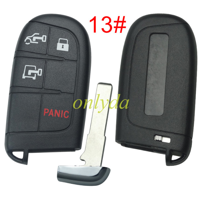 For Chrysler  remote key shell with blade SIP22, with badge , pls choose button