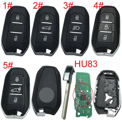 For Peugeot remote key shell with triangle badge, blade HU83. Pls choose the button type