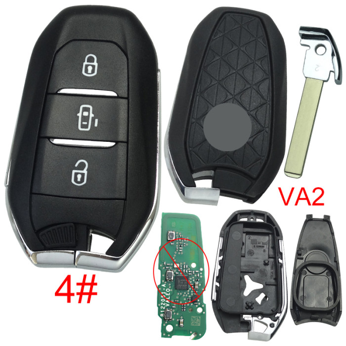For Citroen DS remote key shell with badge, blade VA2. Pls choose the button type